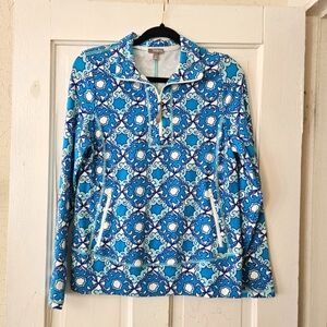 T by Talbots Half Zip Women’s Pullover Activewear Geometric Print Size Medium